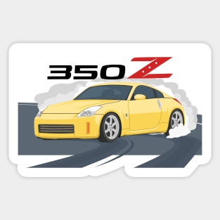 car 350z drift yellow Sticker